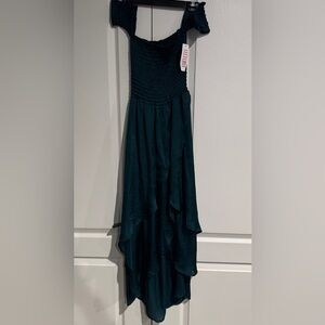 Off the Shoulder Dark Teal Dress • NWT •